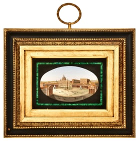 Italian Micro-Mosaic Plaque, St. Peter's Basilica & Square, Rome