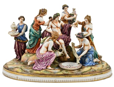 Capodimonte Porcelain Grouping, "The Bath of Apollo"