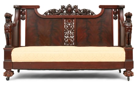R.J. Horner & Co. Mahogany Sofa with Griffins
