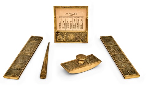 Tiffany Studios Four-Piece "Bookmark" Desk Set