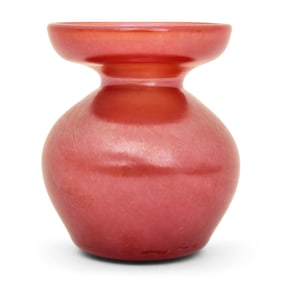 Tiffany Studios Red Favrile Glass Cabinet Vase
