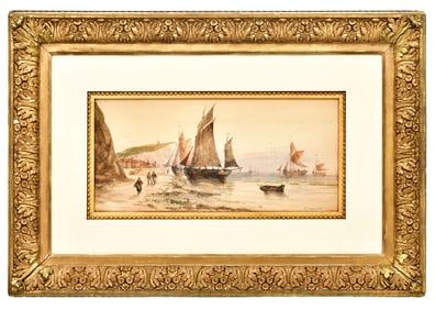 Attr. Jasper Francis Cropsey, (American, 1823-1900), Sailing Ships by the Coast