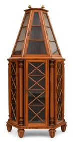 Anglo Carved Mahogany Collector's Cabinet