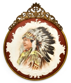 C.F. Monroe Co. "Wave Crest" Indian Chief Plaque