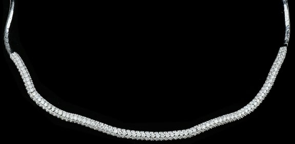 18K White Gold & 6.30 Carat Diamond Necklace