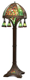 A Rare Austrian Patinated Metal & Chunk Glass Floor Lamp
