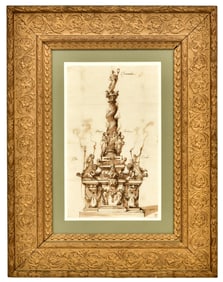 Bernardo Buontalenti (Italian, 1531-1608), Drawing of a Monument
