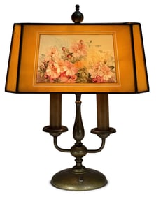 Handel Floral Double Candlestick Table Lamp