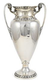 19th Century English Sterling Silver Two-Handled Vase