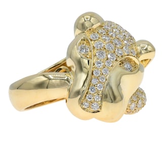 Leo Pizzo 18K Yellow Gold & Diamond Panther Ring