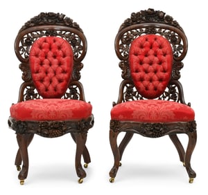 John H. Belter (1804-1863), Pair of Rosewood "Patent" Chairs