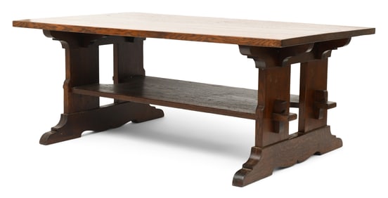 L. & J.G. Stickley, Large Trestle Table, No. 594