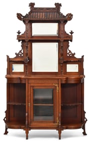 American "Japonisme" Mahogany Parlor Cabinet