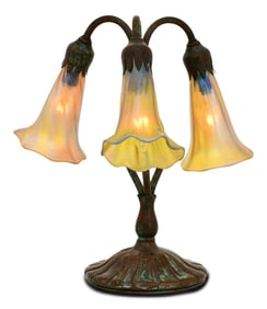 Tiffany Studios Three-Light "Lily" Table Lamp