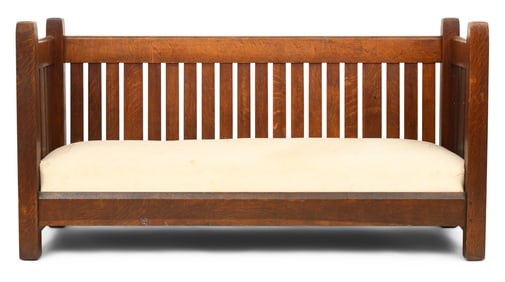 L. & J.G. Stickley Oak Settee, No. 743