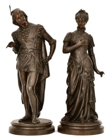Vincent Désiré Faure de Brousse (French, 1843-1908), Bronze Sculptures of a Man & Woman