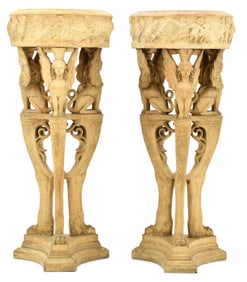 Pair of Italian Terracotta Planters with Griffins, Dini E. Cellai