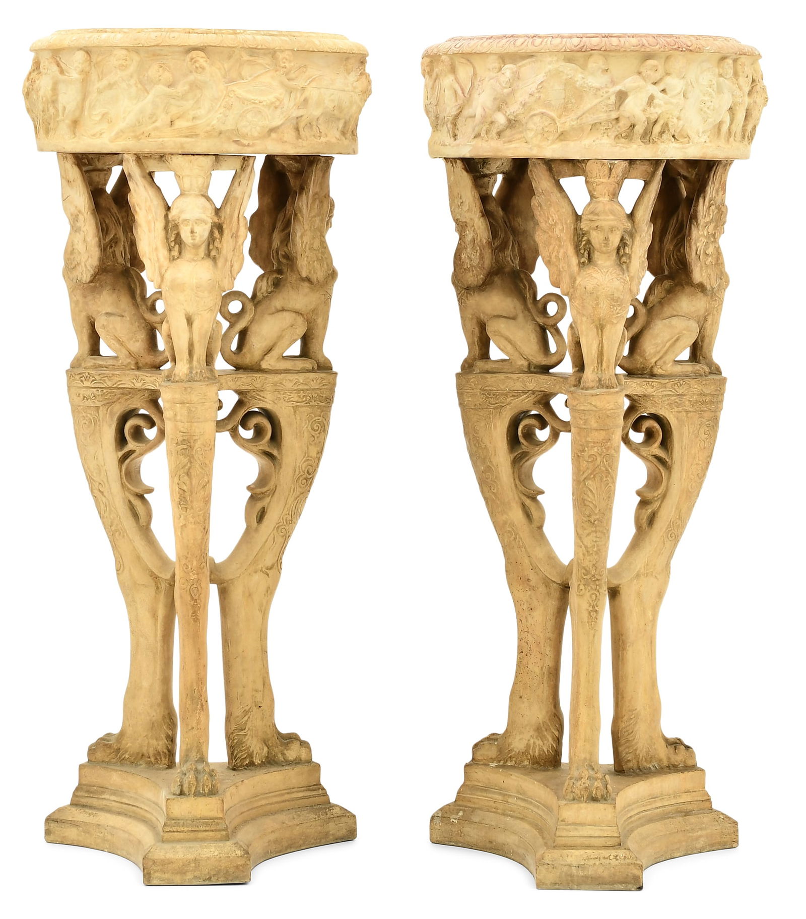 Pair of Italian Terracotta Planters with Griffins, Dini E. Cellai (1 of 7)