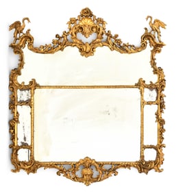 Chinese Chippendale Carved Giltwood Mirror
