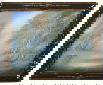 Rookwood Pottery "Opal Lake" Landscape Plaque, Decorated by Ed Diers