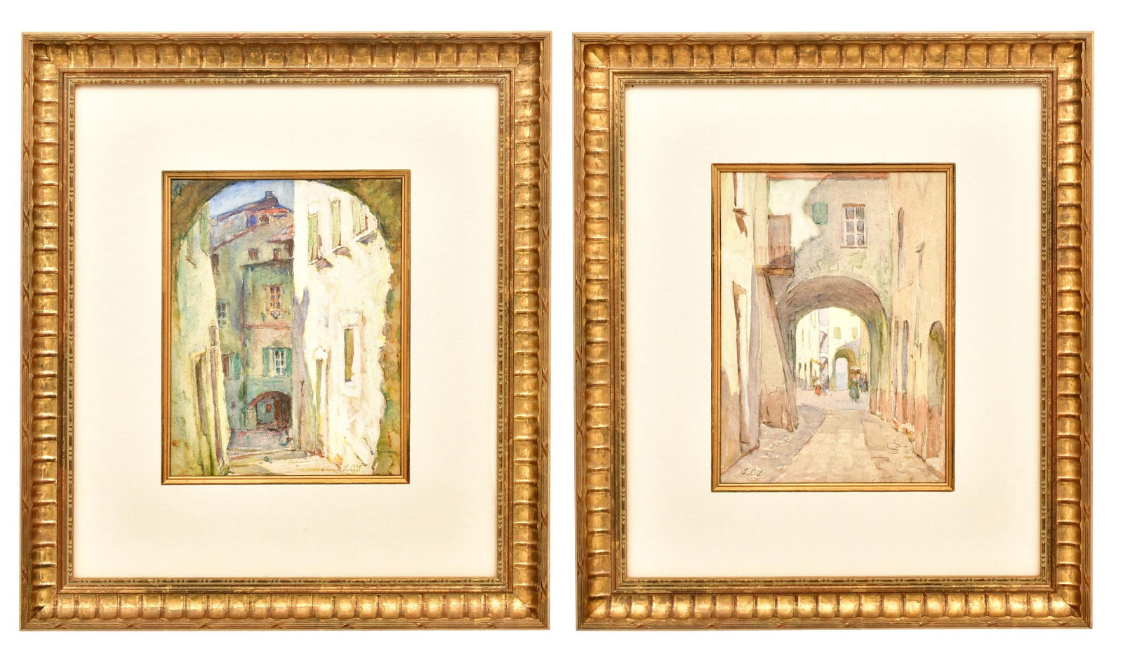 Louis Comfort Tiffany (American, 1848-1933), Two European Street Scenes, Watercolor (1 of 6)