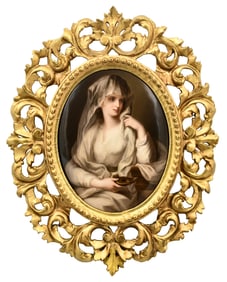 Berlin (K.P.M.) Porcelain Plaque of a Woman, "Vestalin"