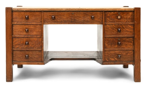 Gustav Stickley (1858-1942), Early Oak Desk
