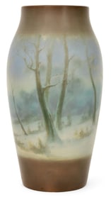 A Large Rookwood Pottery Winter Landscape Vase, Decorated by Frederick Rothenbusch