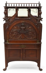 Attr. R.J. Horner & Co. Carved Mahogany Drop-Front Desk