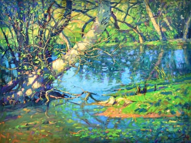 Robert Goldman (American, b. 1948), Sycamore by the Streamside