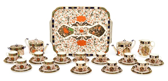 Royal Crown Derby Porcelain Tea Service for Ten