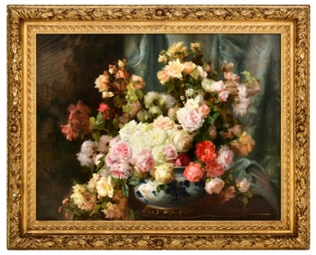 Hortense Dury-Vasselon (French, 1860-1924), Floral Still Life