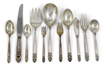 International Sterling "Royal Danish" Flatware Set, 53 Pieces