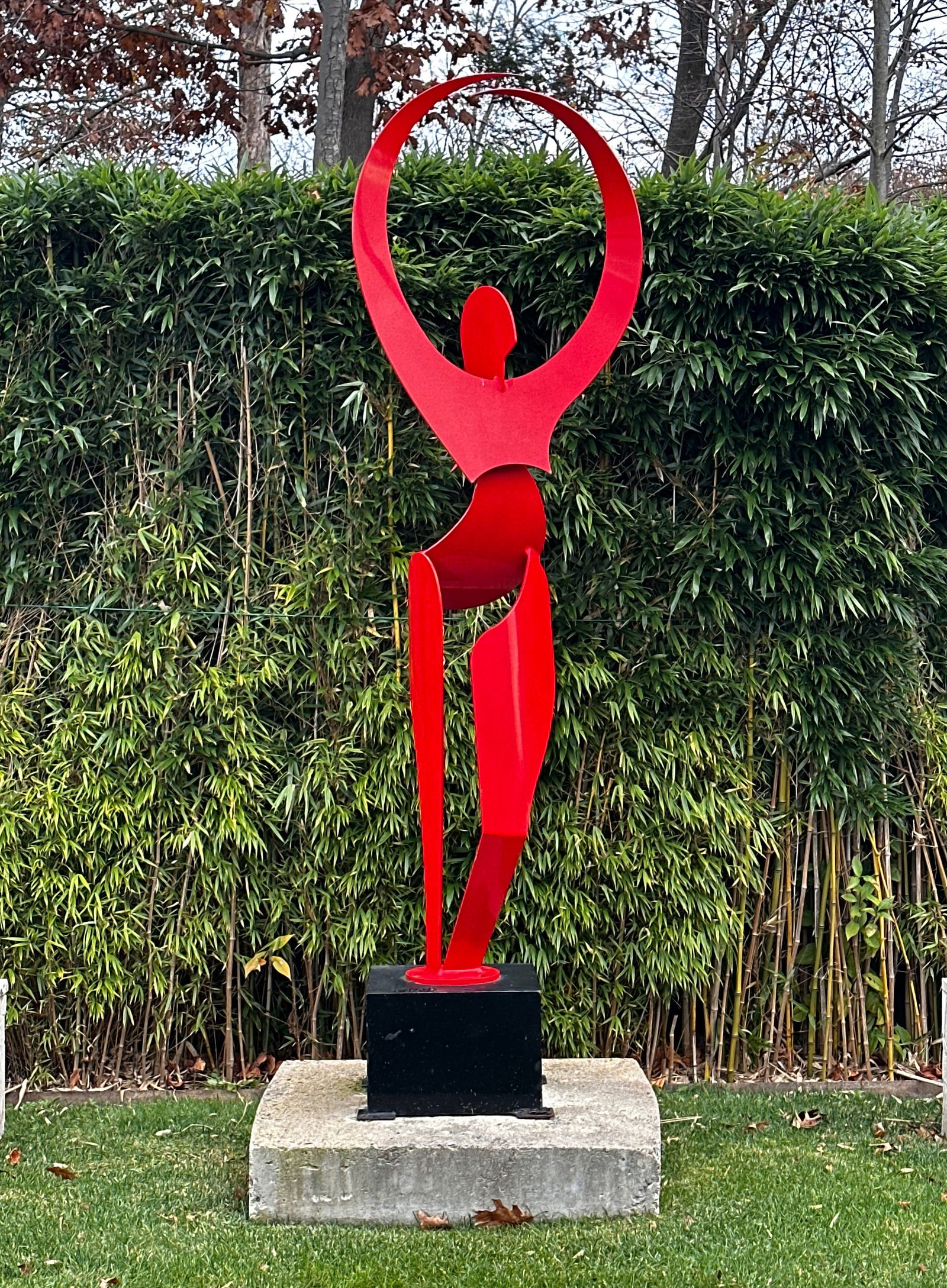 Niso Maman (American, b. 1957), "Ballerina": Niso Maman(American, b. 1957)"Ballerina"circa 2005painted steelmarked "Niso, 2005, 5/24"99 x 26 1/2 x 18 inchesThis lot is located at a residential home in Hyde Park, New York. The lot must be rem