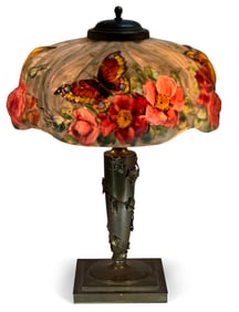 Pairpoint Puffy "Butterfly & Rose" Table Lamp