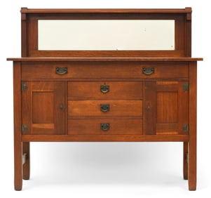 Stickley Brothers Mirrored Oak Sideboard