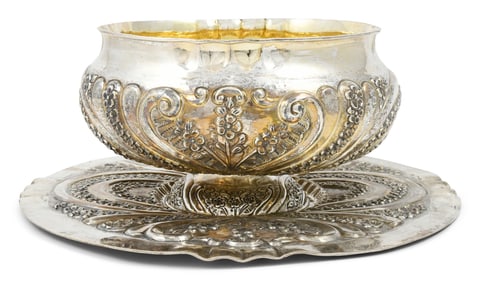 Continental 900 Silver Centerpiece Bowl & Tray