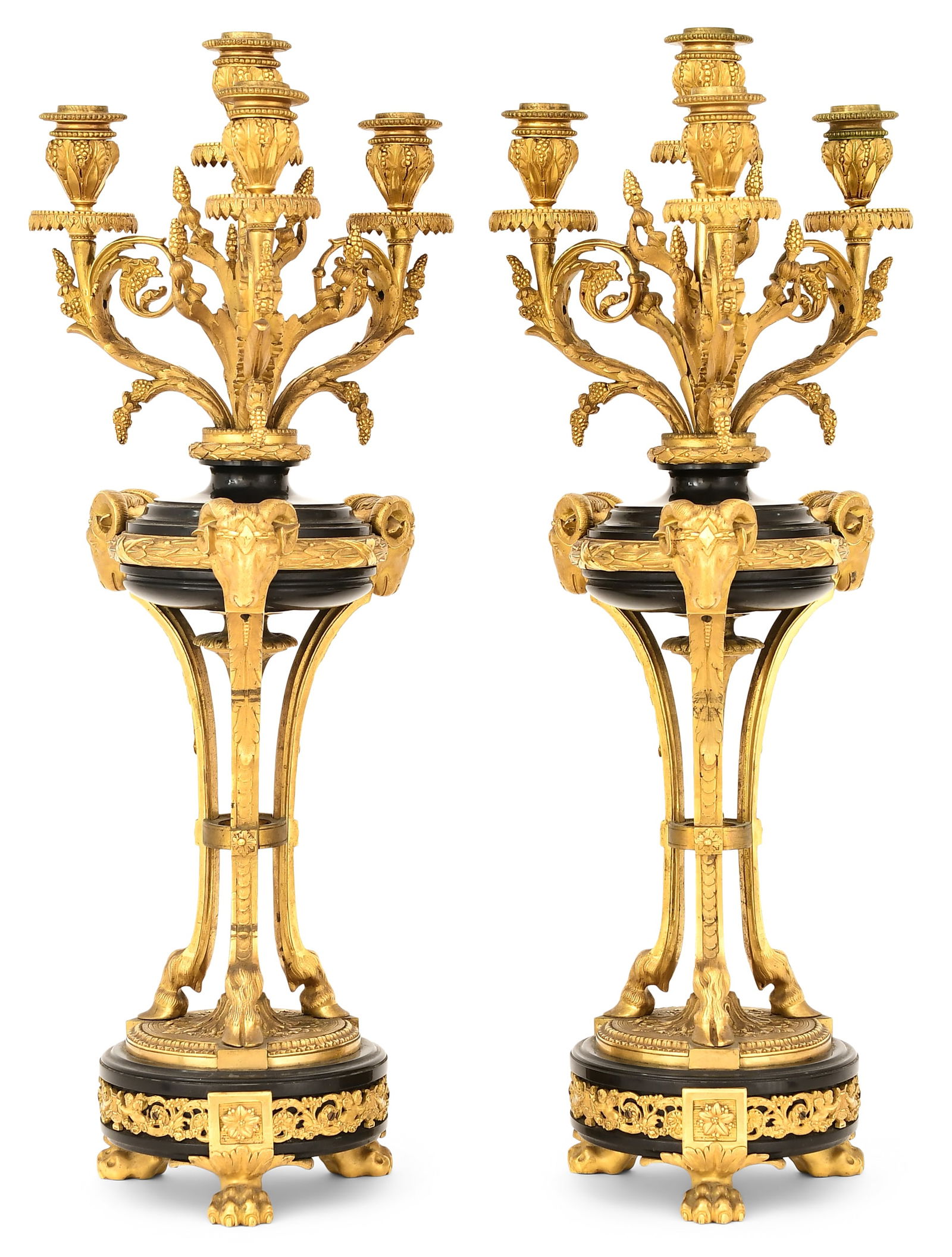 Pair of French Gilt Bronze & Marble Candelabra (1 of 3)