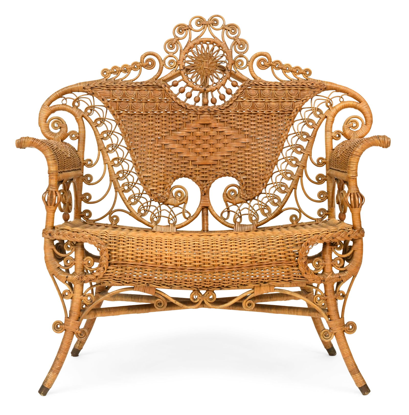 American Victorian Wicker Settee (1 of 7)