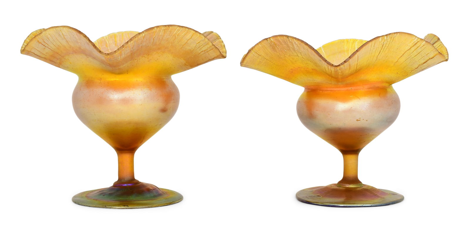 Two Tiffany Studios Favrile Glass Compotes (1 of 3)