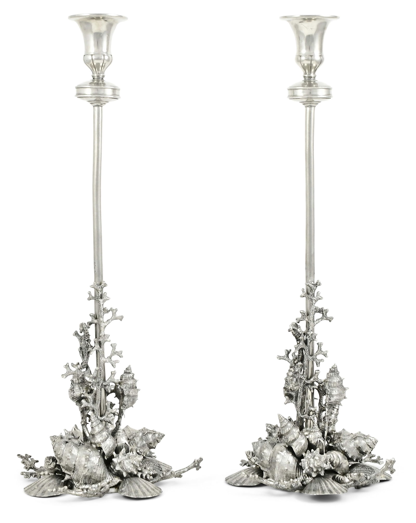 Pair of Nautical Silverplate Candlesticks (1 of 5)