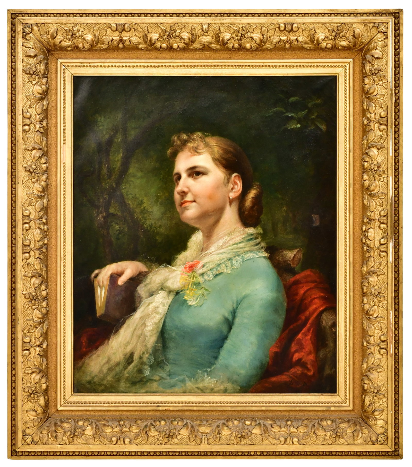 19th Century Portrait of a Woman, Oil on Canvas: 19th Century Portrait of a Woman, Oil on Canvas signed and dated "Lilly, 1883" 29 1/4 x 24 1/4 inches (sight) 41 1/2 x 36 1/2 inches (frame) Provenance: The Collection of Hassan Basagic, Hunter, New Y