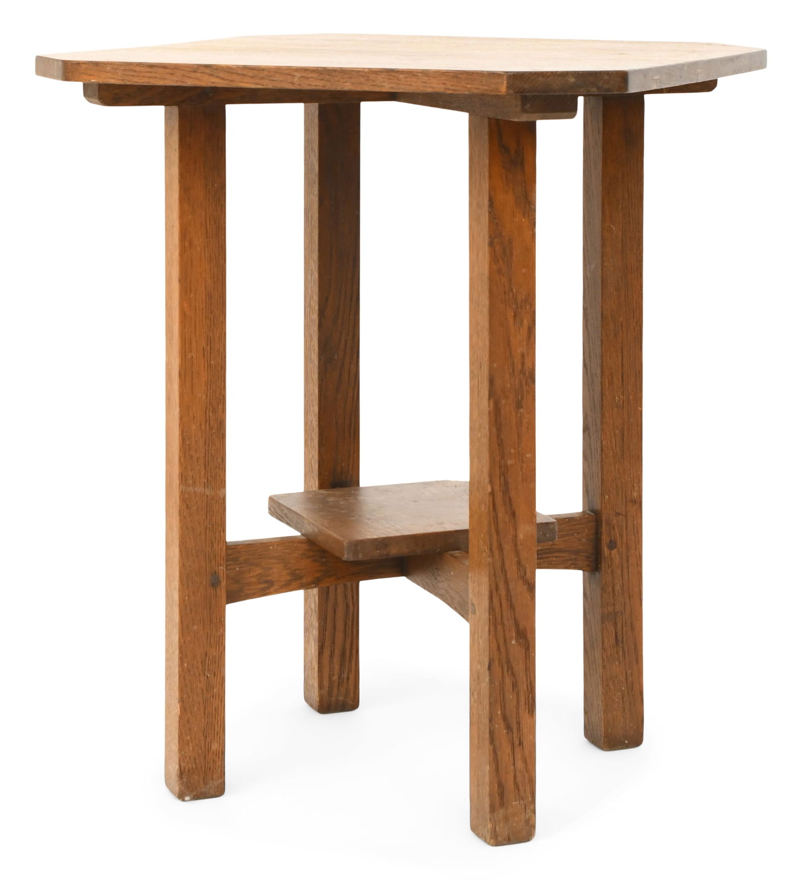 L. & J.G. Stickley Oak Clip-Corner Table (1 of 5)