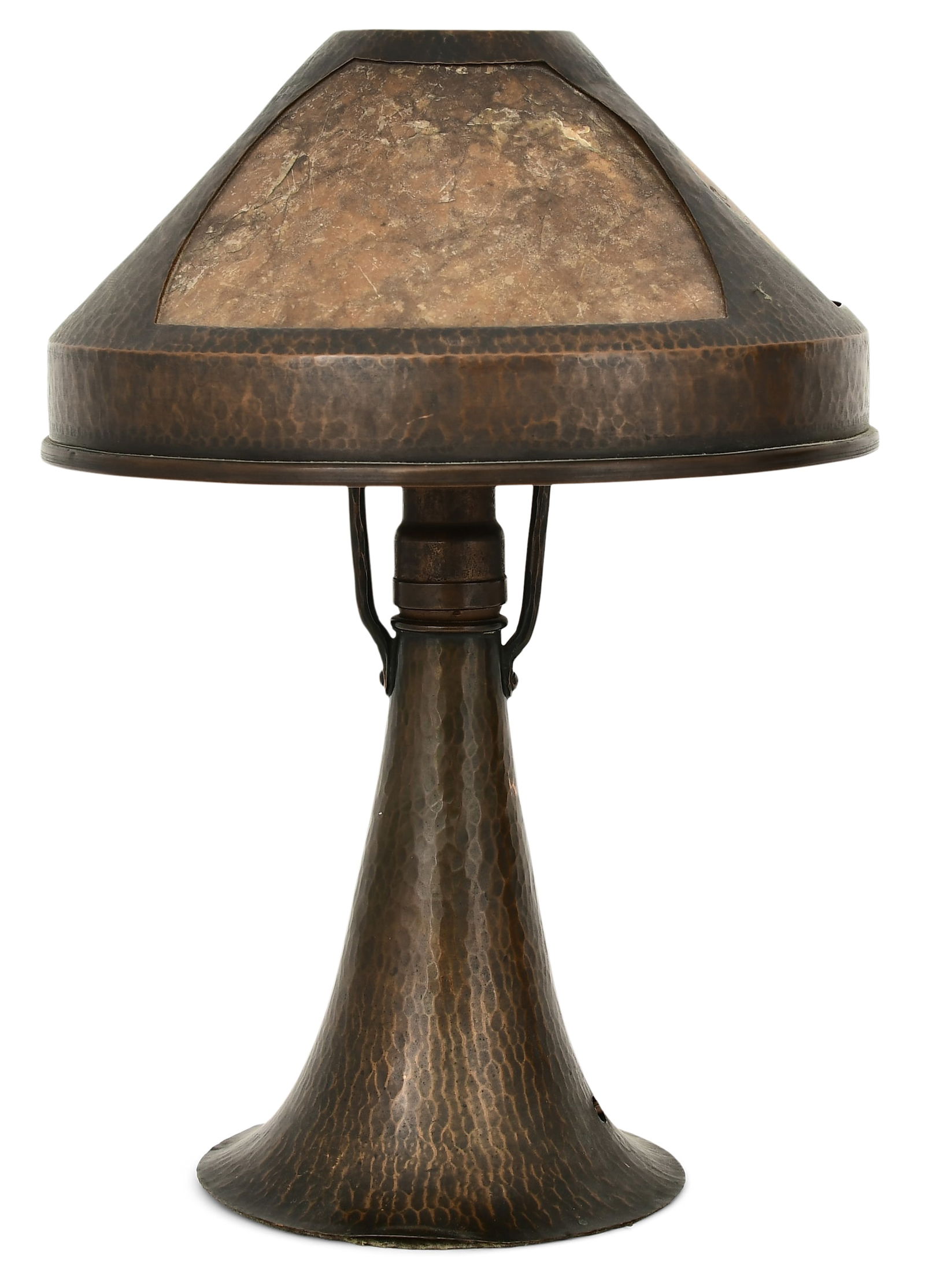 Arts & Crafts Hammered Copper & Mica Boudoir Lamp (1 of 4)