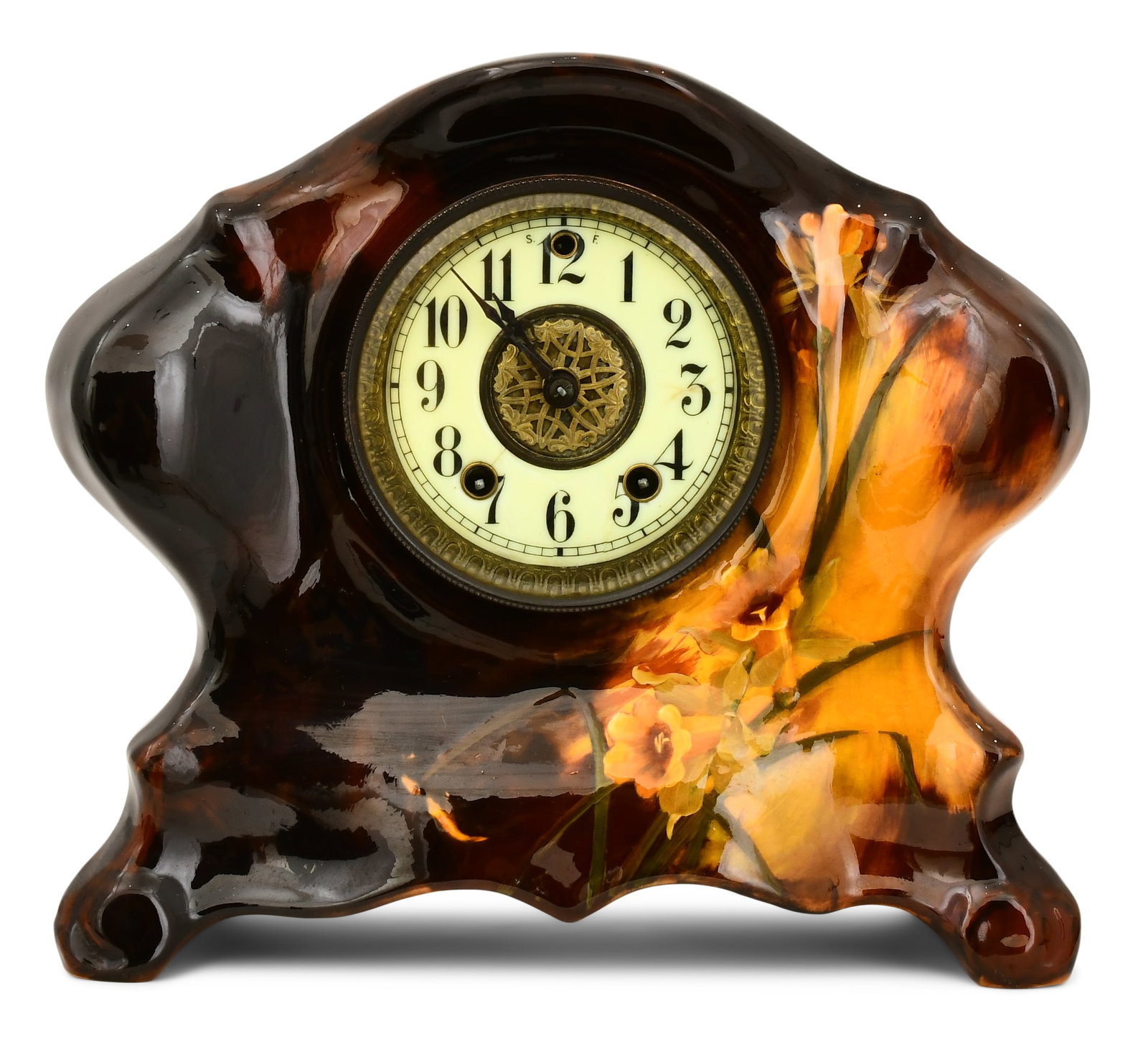 Weller Pottery "Jonquil" Mantel Clock (1 of 7)