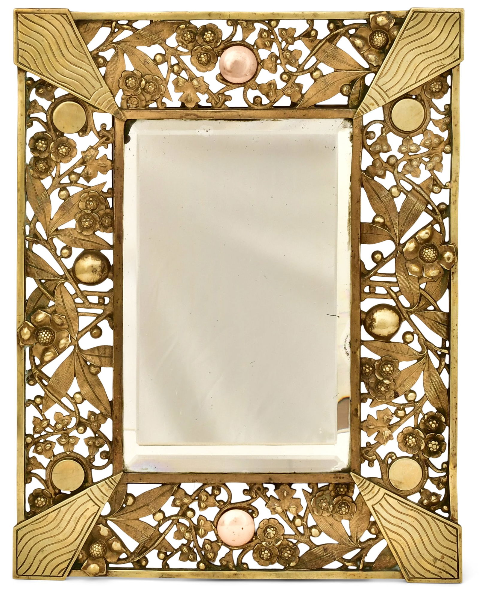 Aesthetic Movement Brass Mirror, Attributed to M.B. Allebach (1 of 4)