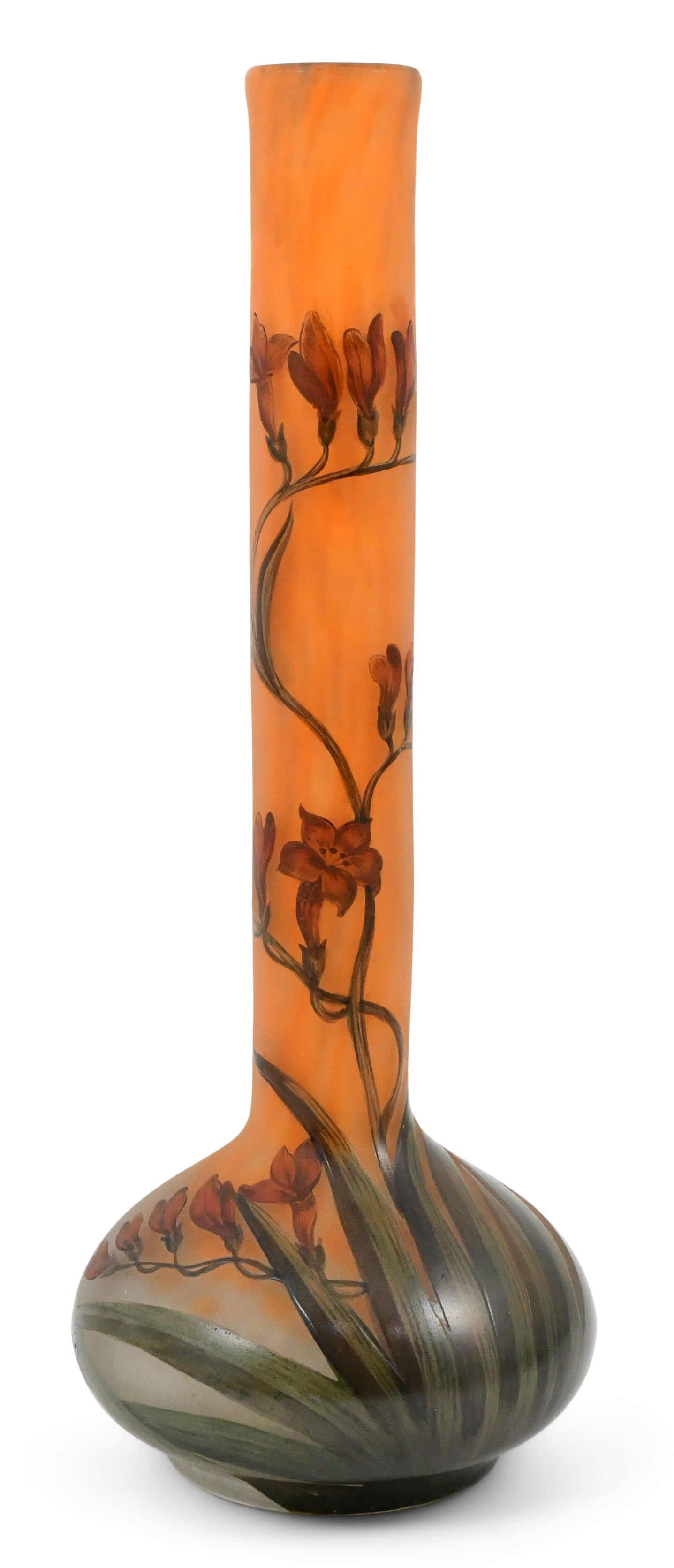 Muller Frères Cameo Glass Floral Vase (1 of 4)