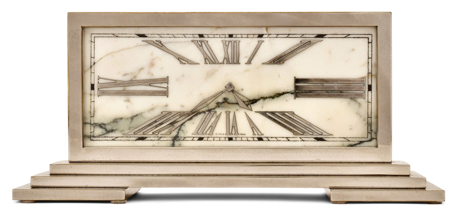 Chrome and Marble Art Deco Desk Clock (1 of 8)