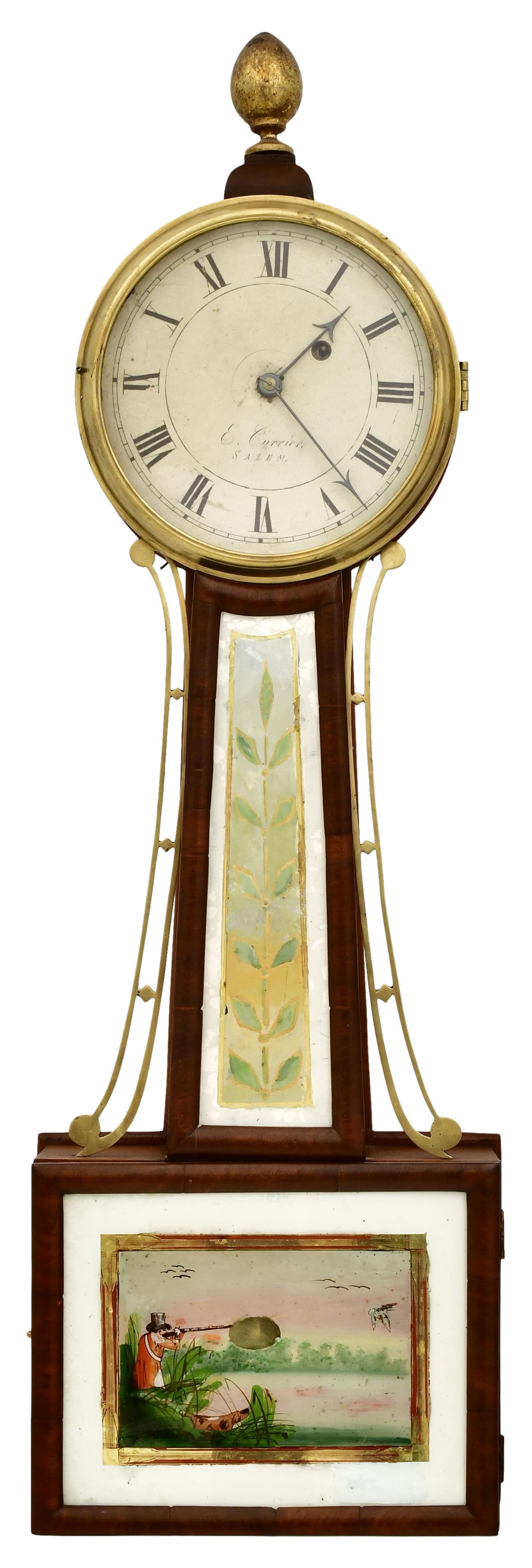 Edmond Currier (1793-1853), Banjo Clock, Salem, Massachusetts (1 of 9)