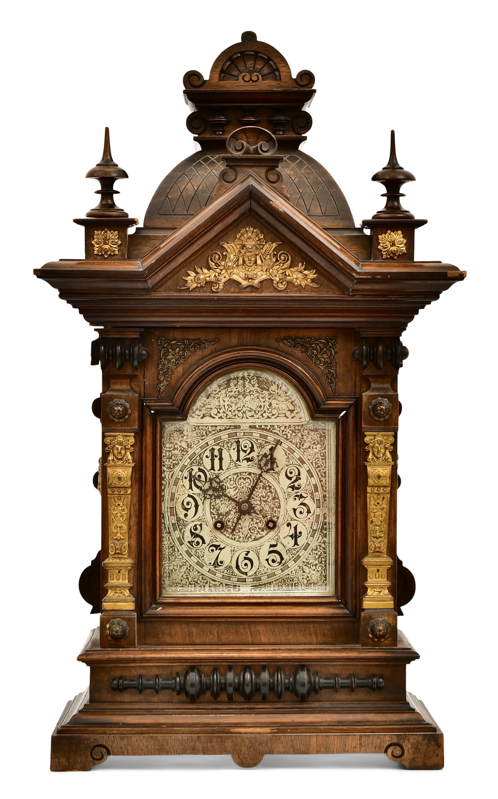 German Walnut Ting Tang Strike Bracket Clock (1 of 9)